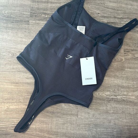 Gym Shark Studio Bodysuit Washed Black Small NEW - Picture 2 of 5